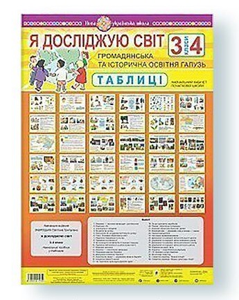 Я досліджую світ. Громадянська та історична освітня галузь. Таблиці. 3-4 класи. НУШ
