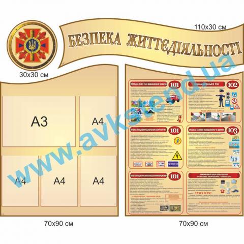 Комплект стендів 'Безпека життєдіяльності' Комплект стендів 'Безпека життєдіяльності'