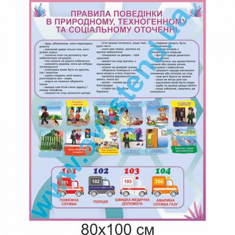 Стенд 'Правила поведінки в природному, техногенному та соціальному оточенні' Стенд 'Правила поведінки в природному, техногенному та соціальному оточенні'