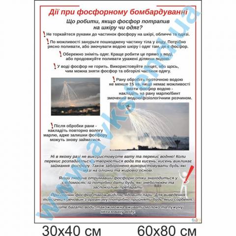Стенд 'Дії при фосфорному бомбардуванні' Стенд 'Дії при фосфорному бомбардуванні'