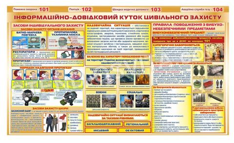 Стенд «Інформаційно-довідковий куточок цивільного захисту» Стенд «Інформаційно-довідковий куточок цивільного захисту»